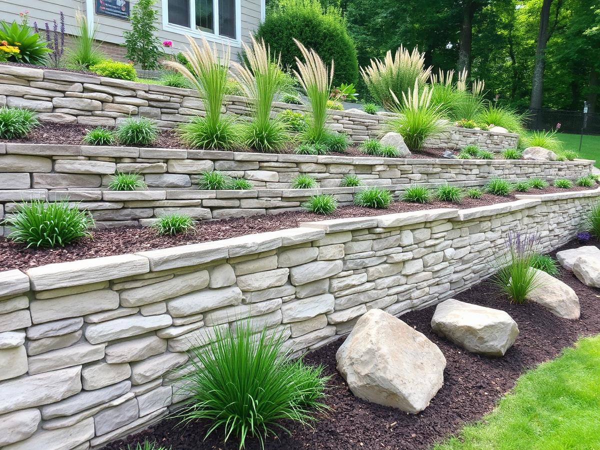 Tiered Stone Wall